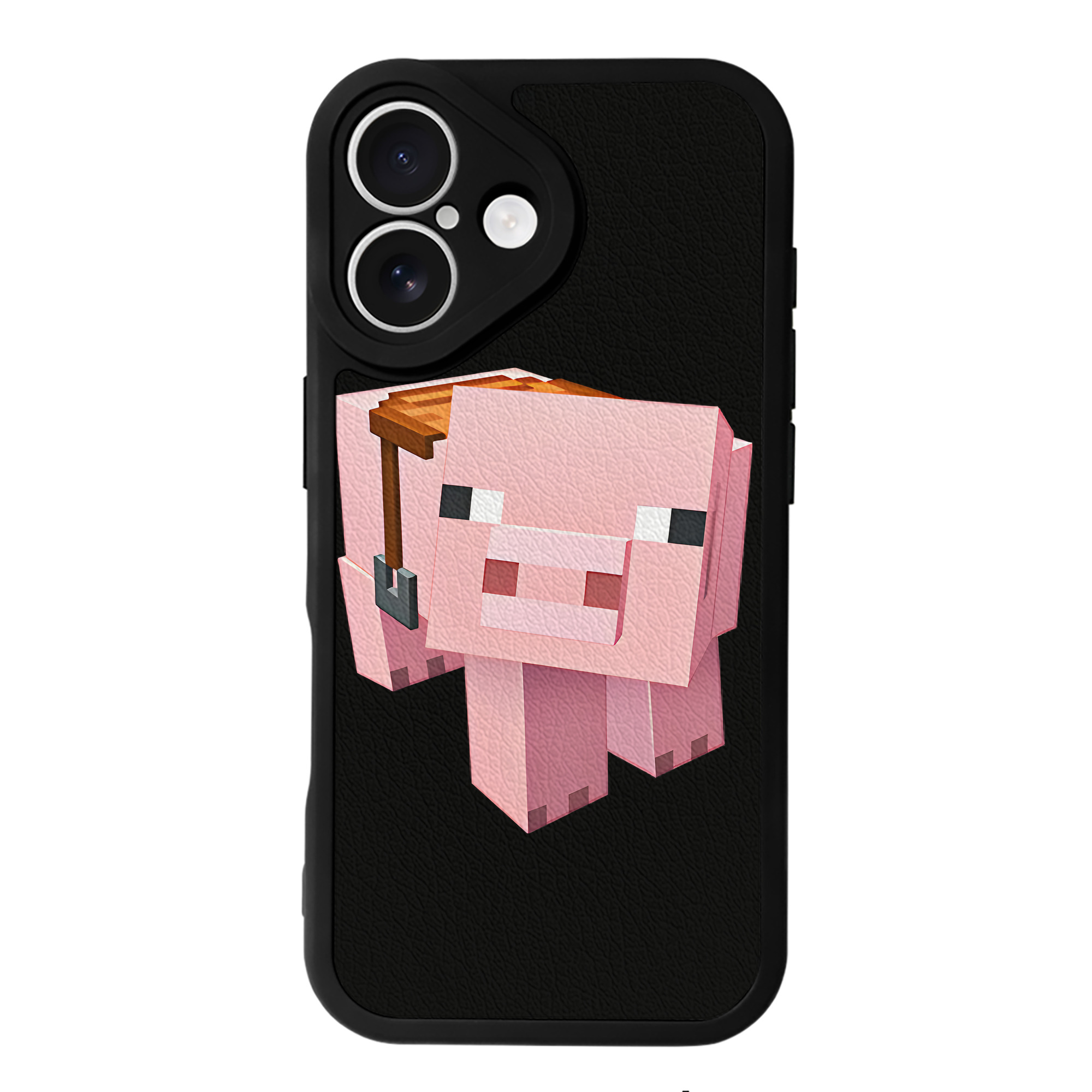 （画像用） マインクラフト ブロックの世界 Minecraft MC Block world 【iPhone 16シリーズ対応】シリコンスマホケース（レザー調） 材質：シリコン